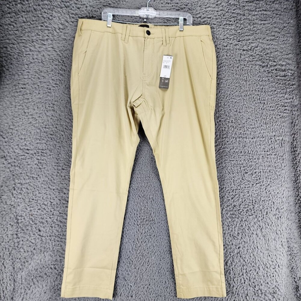 Jachs Pants Mens 40x32 Yellow Stretch Mid Rise Slim Fit Tapered Leg *NWT*